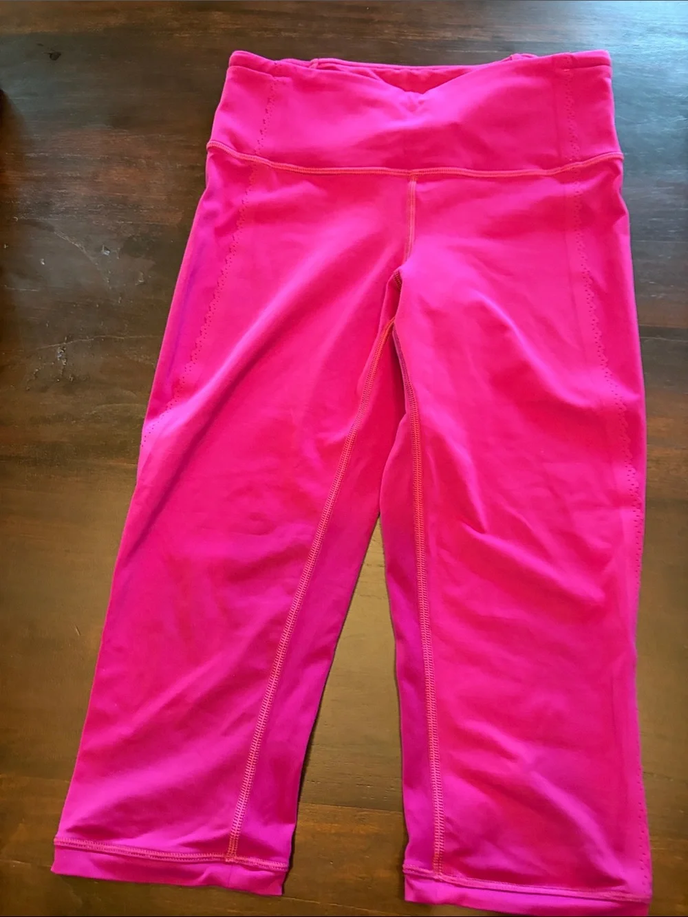 Lululemon Set of 3 High-Waist Athletic Cropped Leggings Size 6 black, pink, gray